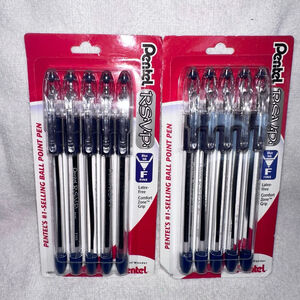 NIP Pentel R.S.V.P. Fine Ballpoint Pens Blue Ink Set Of 2 Pks
